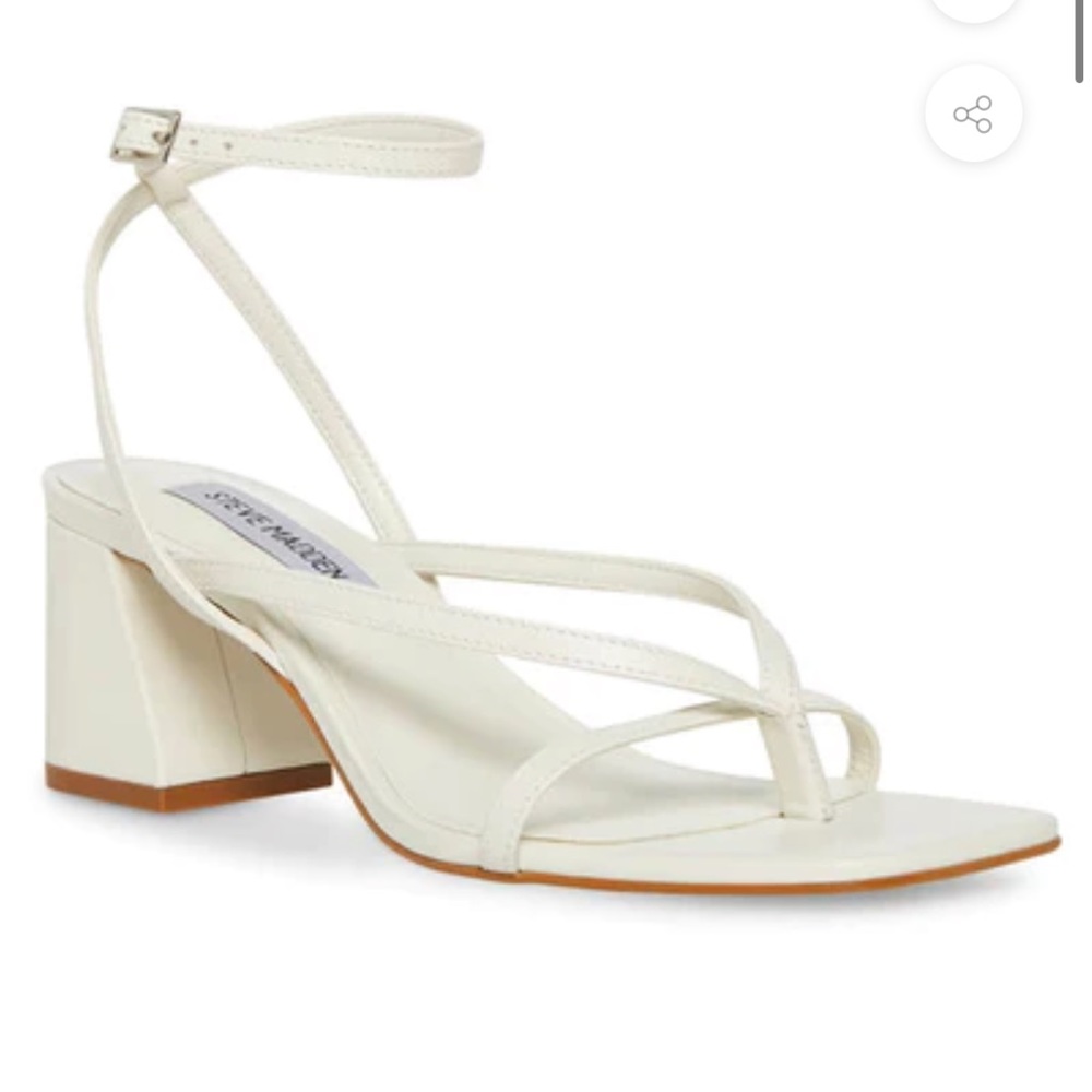 Steve Madden White Block Heel Sandals